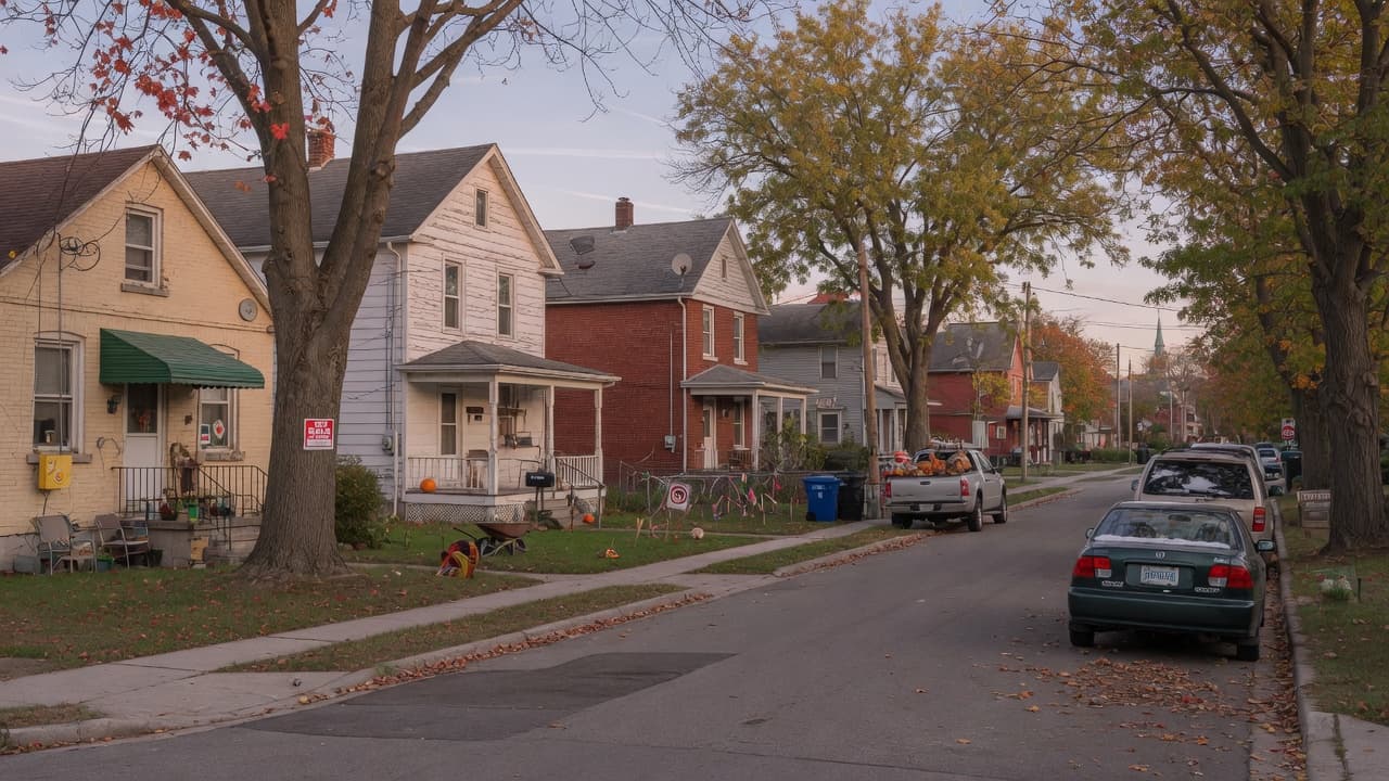 Residential street in Carleton Place, Ontario
