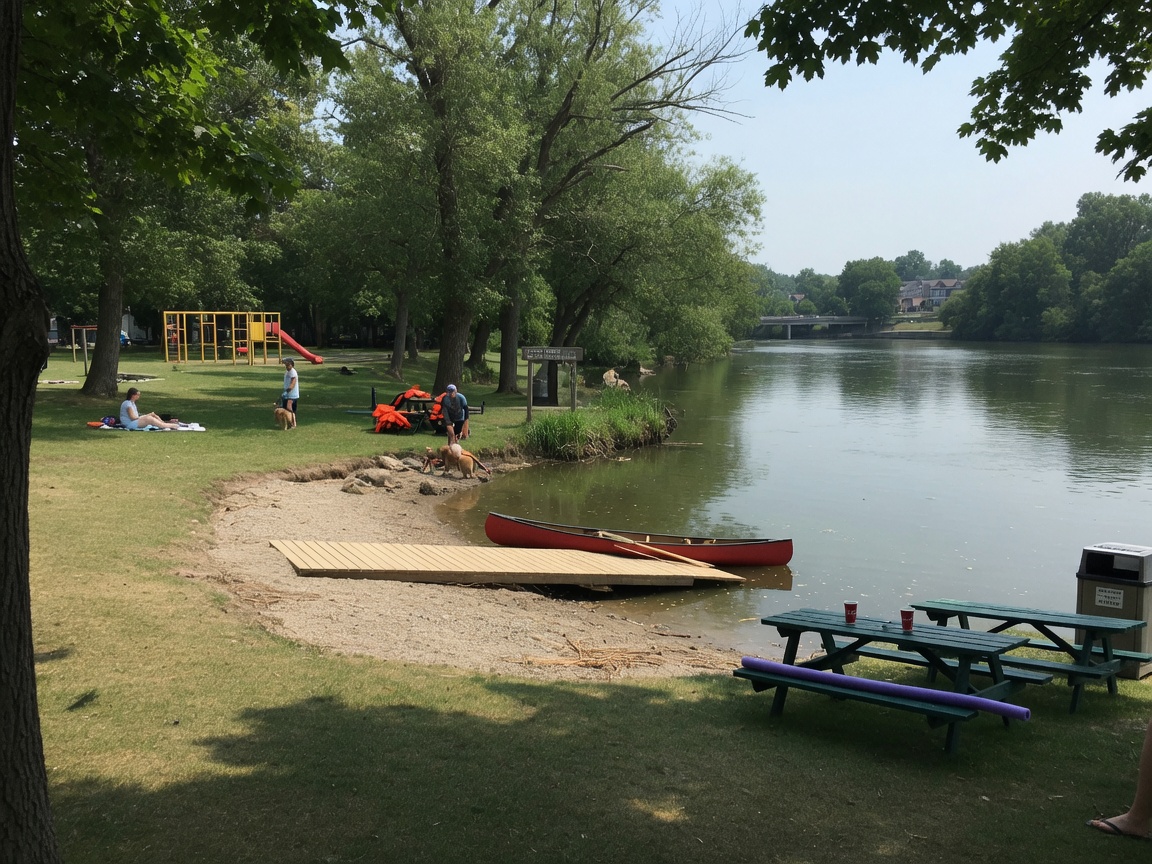 Riverside Park beside the Mississippi River in Carleton Place